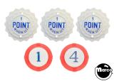 QUEEN OF HEARTS (Gottlieb) Pop bumper cap set (5)