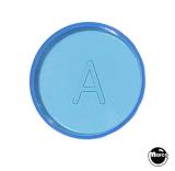 Lamp Covers / Domes / Inserts-Playfield insert 1 inch round Blue trans.