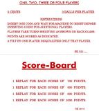 Score / Instruction Cards-SCORE BOARD (Gottlieb 1956) Score cards