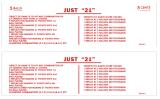 -JUST 21 (Gottlieb) Score cards