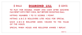 Score / Instruction Cards-DIAMOND LILL (Gottlieb) Score card