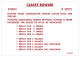 CLASSY BOWLER (Gottlieb) Score Card