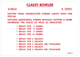 Score / Instruction Cards-CLASSY BOWLER (Gottlieb) Score card