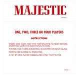 Score / Instruction Cards-MAJESTIC (Gottlieb 1957) Score card