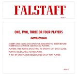 -FALSTAFF (Gottlieb) Score cards