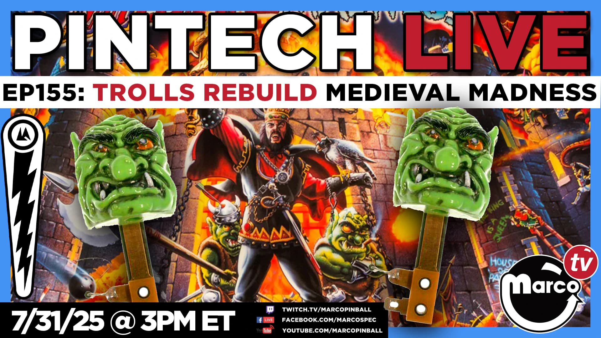 PinTech LIVE: Ep155 - Rebuilding Medieval Madness Trolls thumbnail