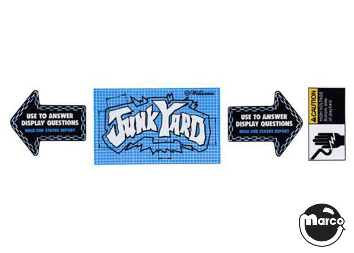 312601 JUNKYARD (Williams) pinball machine playfield arch decal set. Referenc...