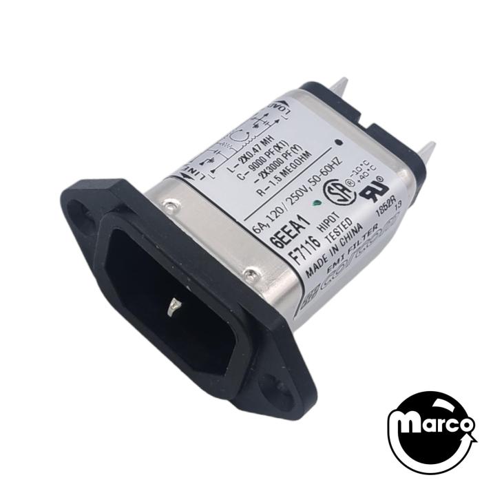 51021386400 AC line filter 5 amp with IEC connector.