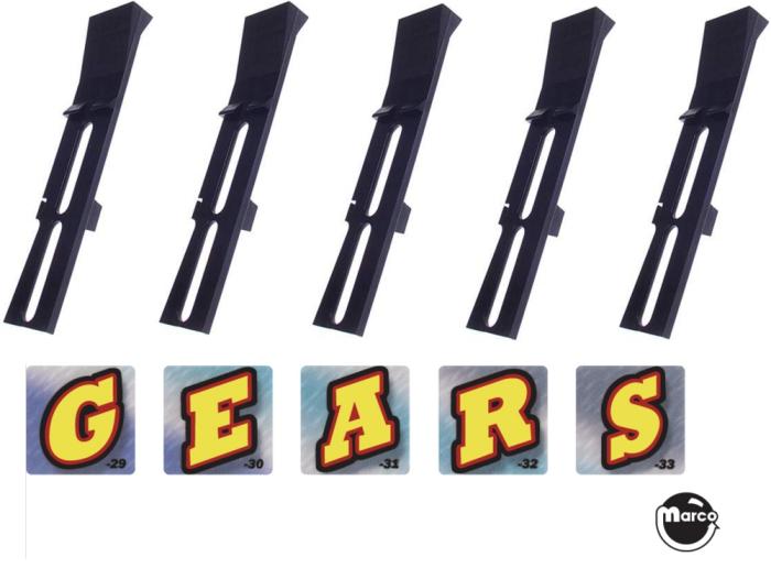 DT2194 5 piece set of drop targets and decals for Stern MUSTANG PRO